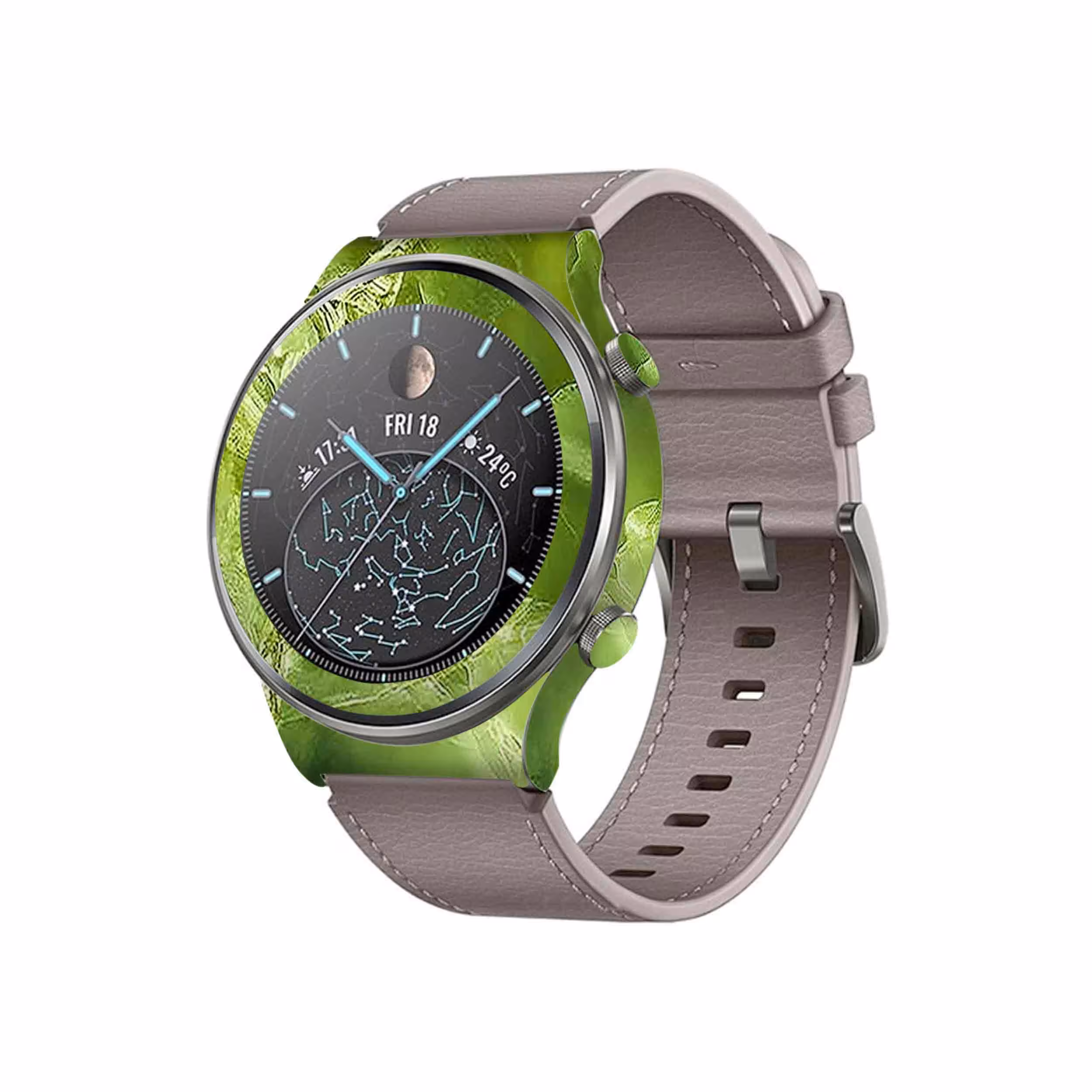 برچسب ماهوت طرح Green Crystal Marble مناسب برای ساعت هوشمند هوآوی Watch GT 2 Pro