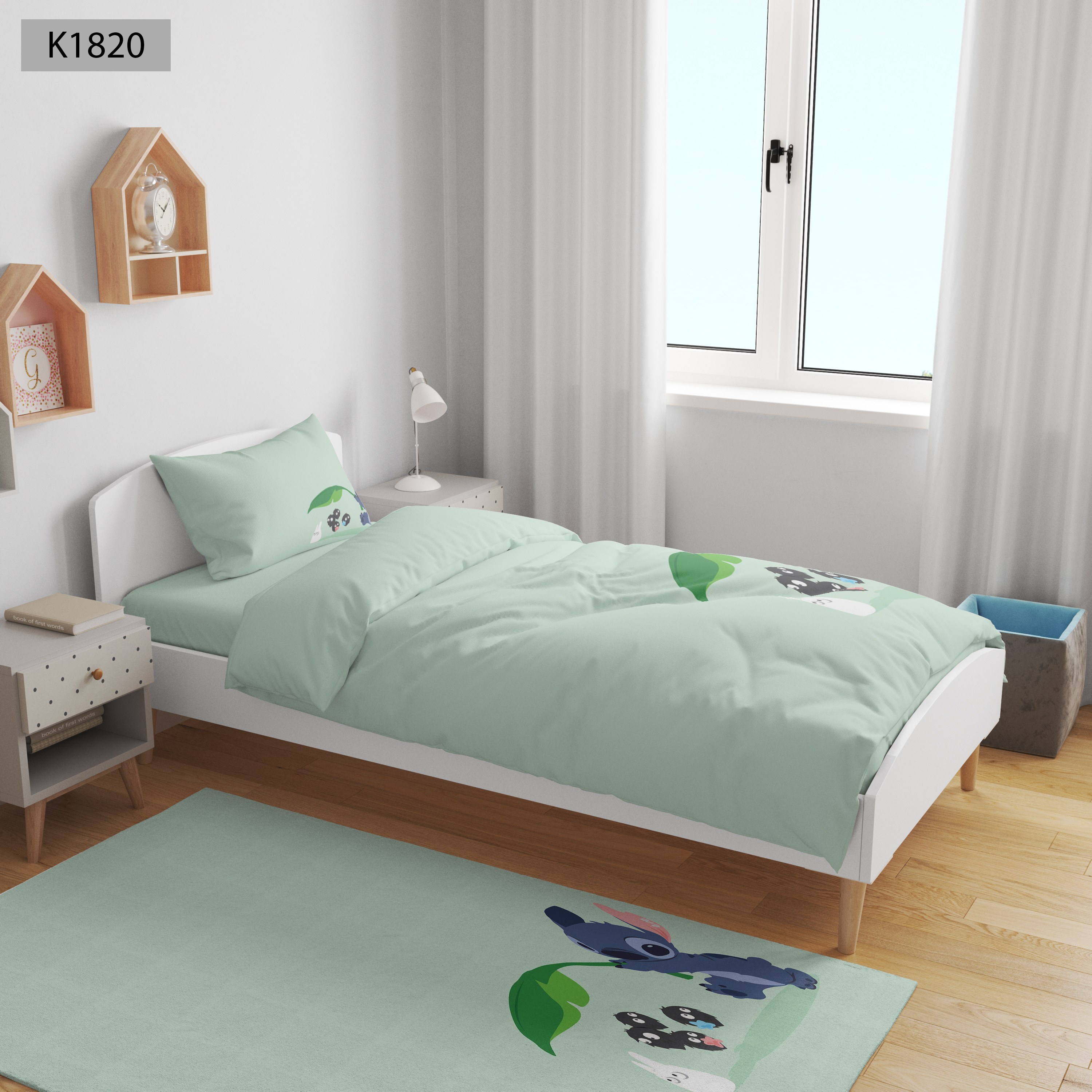 ست رو تختی چاپی 4 تیکه کالیفرنیا یک نفره   کد1820