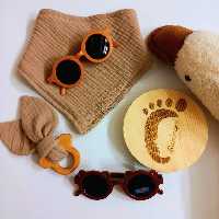 ست پیشبند پارچه موسلین ترک و دندونی چوب راش با پوشش خوراکی مونوکت بلژیکی 