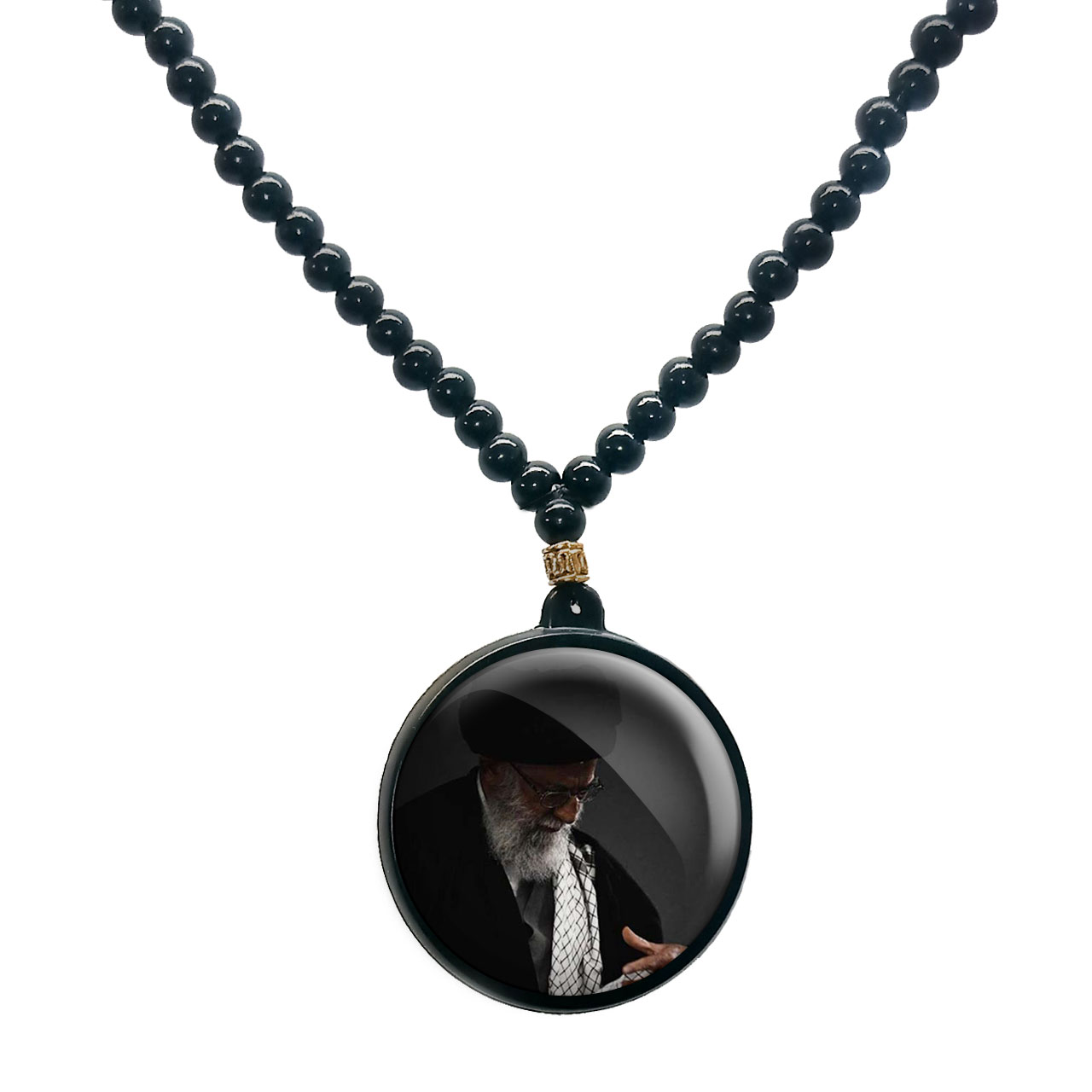 گردنبند پرمانه طرح تصویر آیت الله خامنه ای کد pmd.11690 مدل دو طرفه