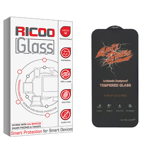 محافظ صفحه نمایش ریکو مدل Ricoo Glass ANTI-STATIC مناسب برای گوشی موبایل اپل iPhone XS MAX | کالا برتری