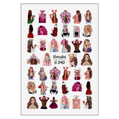 برچسب لنز ناخن نوشه مدل دختر کد N040