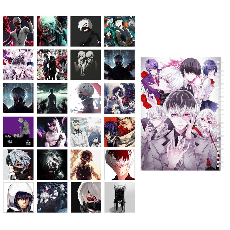  دفتر یادداشت باژیکان طرح انیمه توکیو غول کد 20111309 به همراه فتوکارت مجموعه 24 عددی