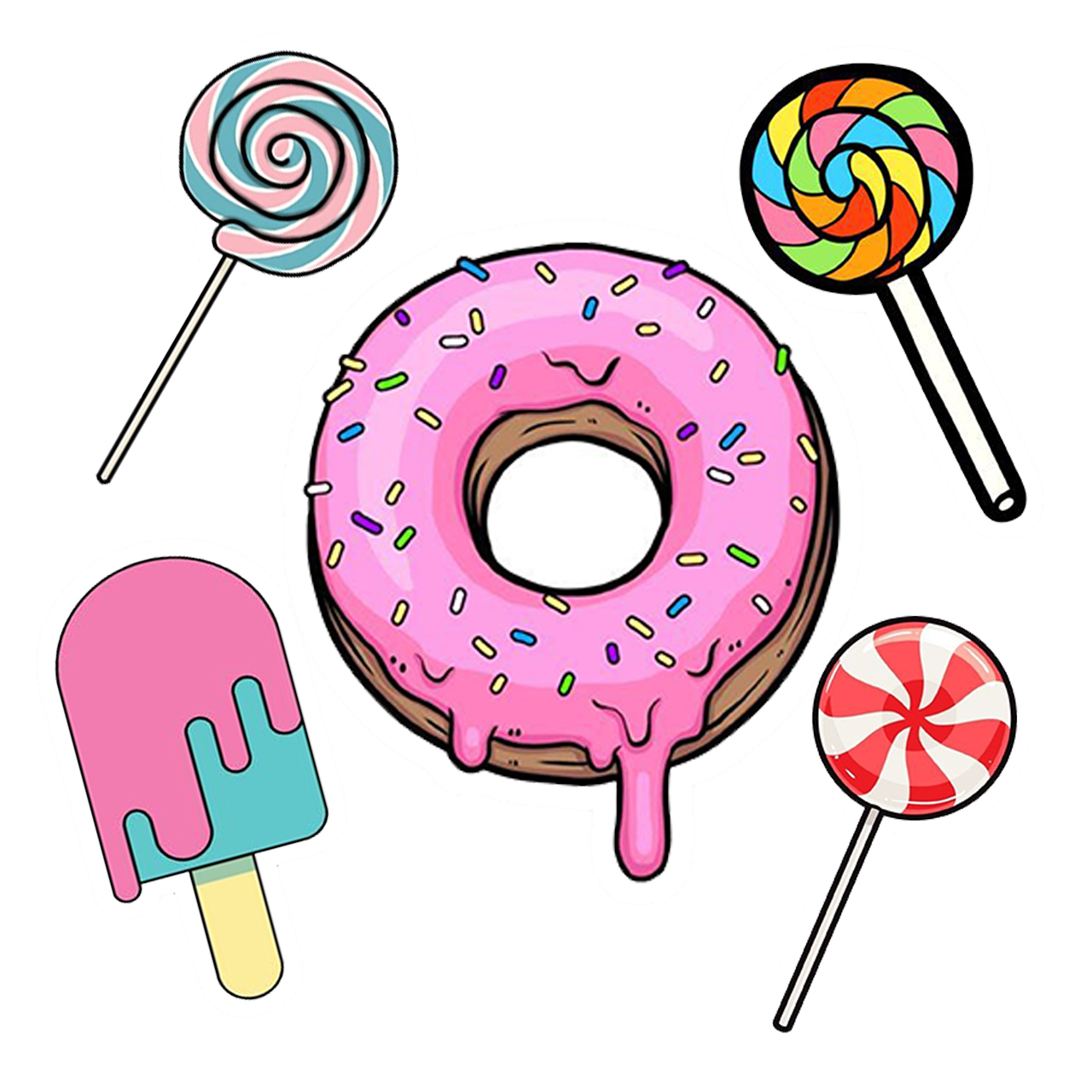 استیکر تزئینی موبایل و تبلت مدل شکلات کد 2601 مجموعه 5 عددی