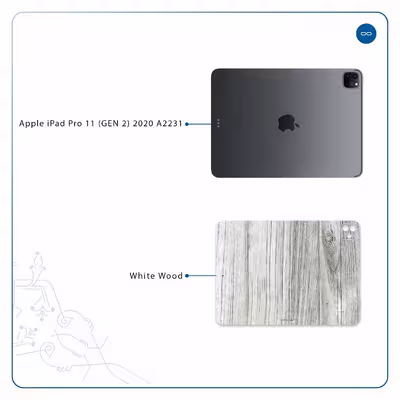برچسب پوششی ماهوت مدل White Wood مناسب برای تبلت اپل iPad Pro 11 (GEN 2) 2020 A2231
