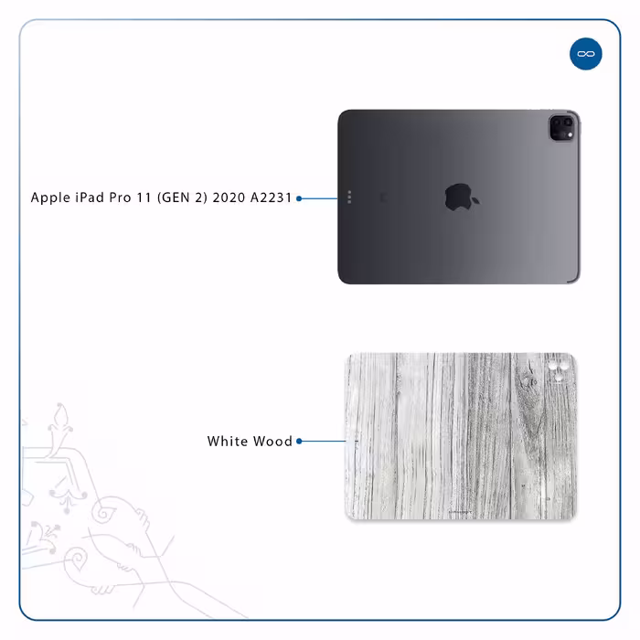 برچسب پوششی ماهوت مدل White Wood مناسب برای تبلت اپل iPad Pro 11 (GEN 2) 2020 A2231