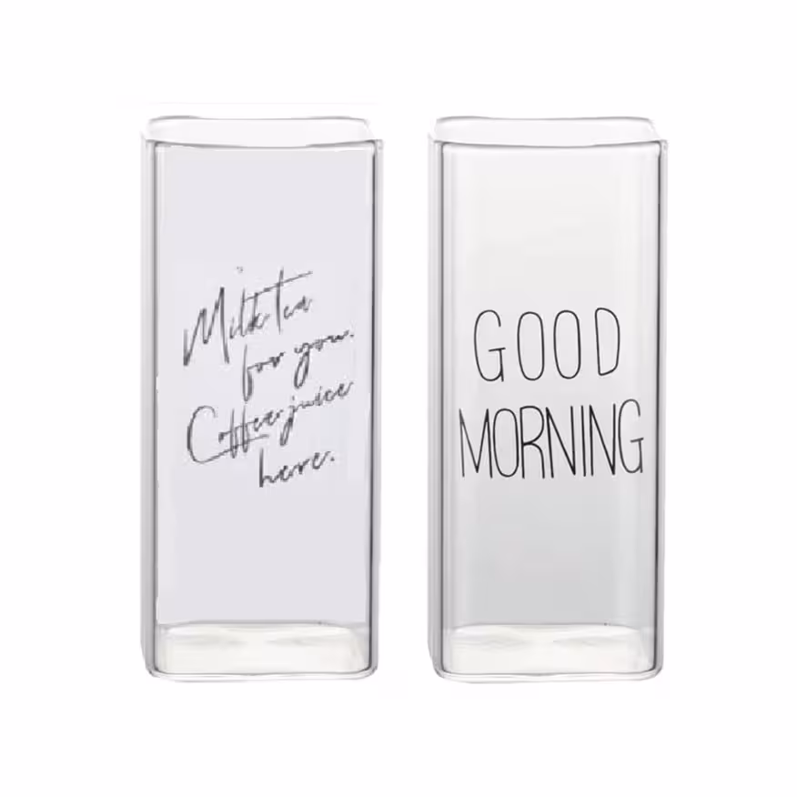 ماگ مدل Good Morning و Milk Tea بسته دو عددی