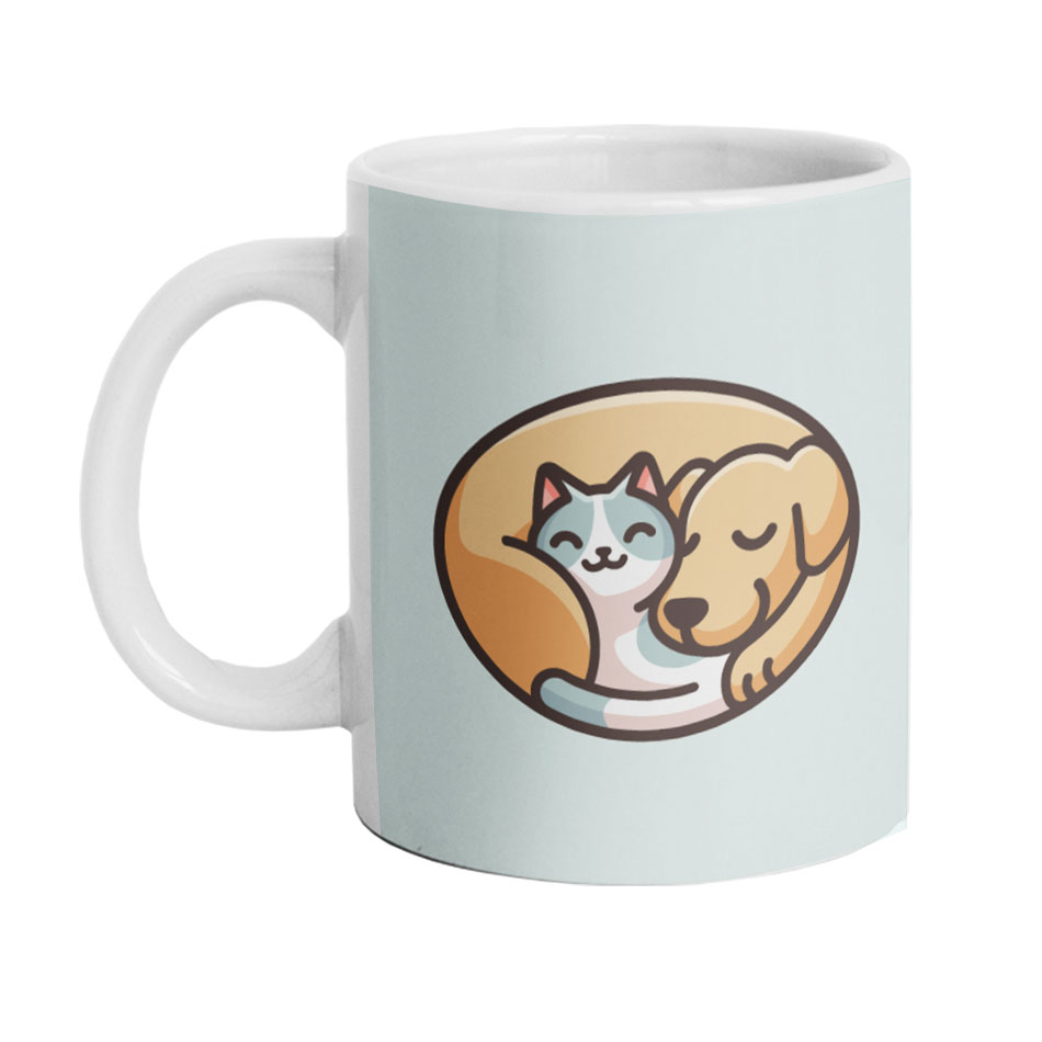 ماگ دارلی طرح گربه و سگ مدل DarlyM764