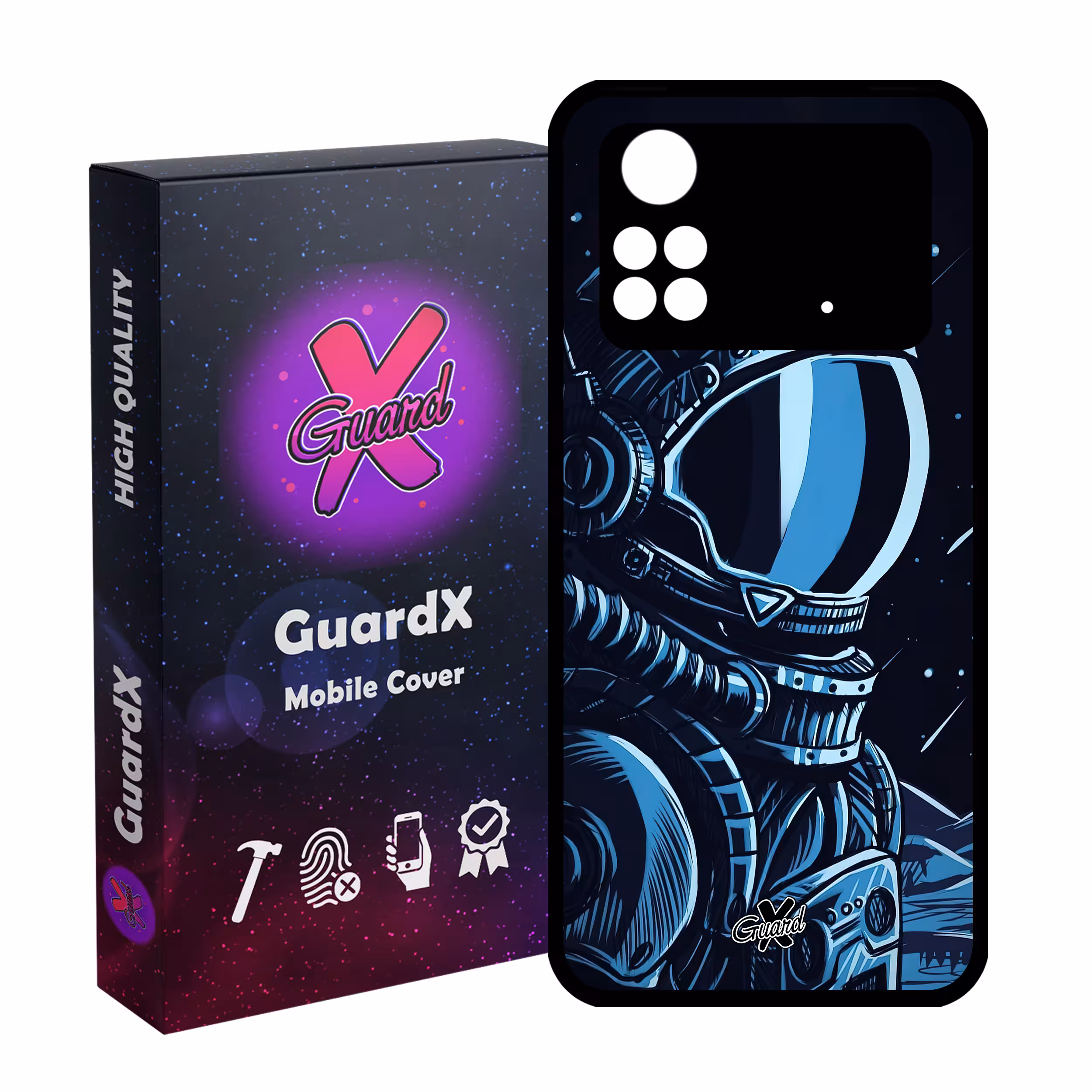 کاور گارد ایکس طرح فضانورد مدل Glass10473 مناسب برای گوشی موبایل شیائومی Poco M4 Pro 4G