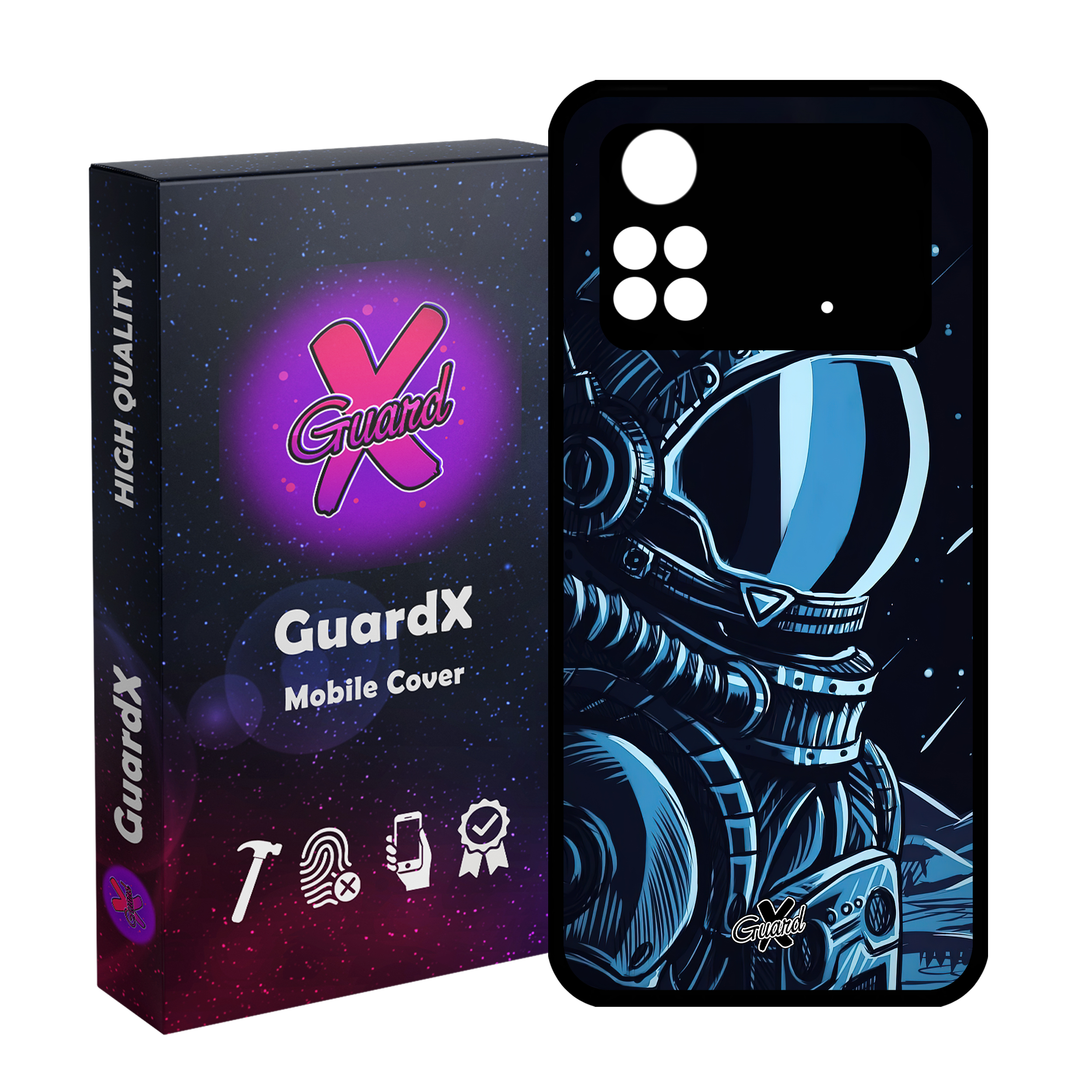 کاور گارد ایکس طرح فضانورد مدل Glass10473 مناسب برای گوشی موبایل شیائومی Poco M4 Pro 4G