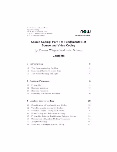 خرید و دانلود نسخه کامل کتاب Source Coding: Part I of Fundamentals of Source and Video Coding (Foundations and Trends in Signal Processing)