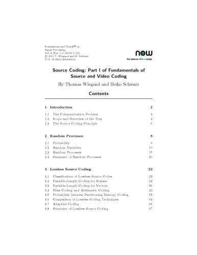 خرید و دانلود نسخه کامل کتاب Source Coding: Part I of Fundamentals of Source and Video Coding (Foundations and Trends in Signal Processing)