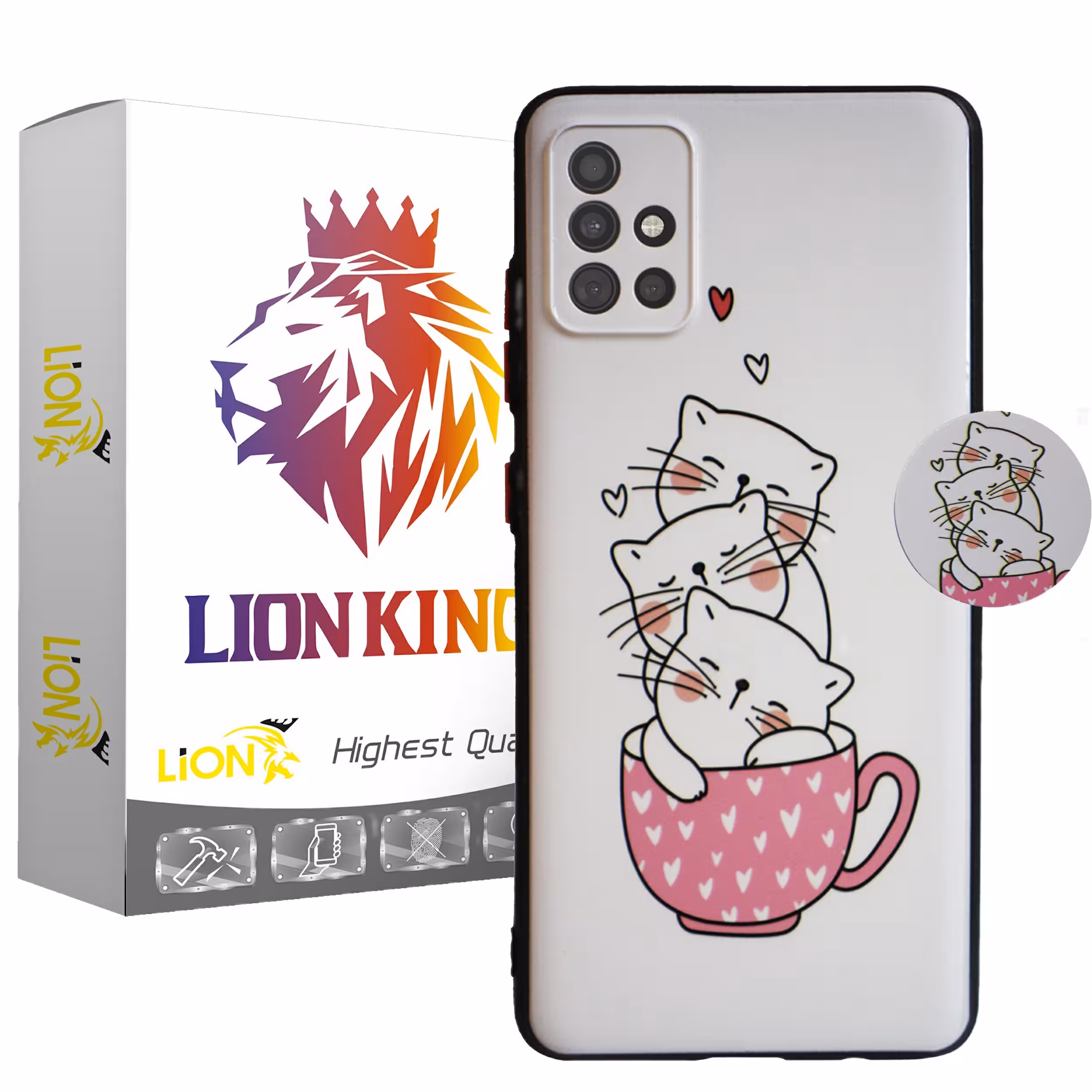 کاور لاین کینگ مدل livancat uv مناسب برای گوشی موبایل سامسونگ Galaxy A71 به همراه پایه نگهدارنده