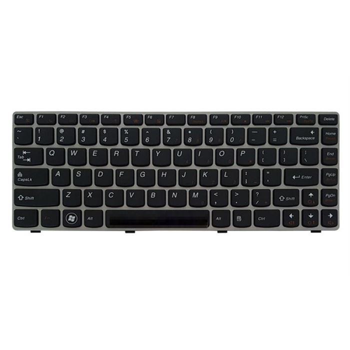 کیبورد لپ تاپ لنوو مدل IdeaPad Z360 مشکی با فریم نقره ای