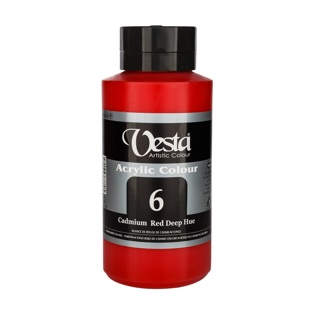 رنگ اکرلیک وستا مدل Cadmium Red Depp Hue 6 حجم 1000 میلی لیتر