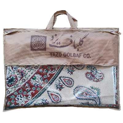 رومیزی قلمکار گلباف یزد مدل هزار باغ گل کرمی کد 1515