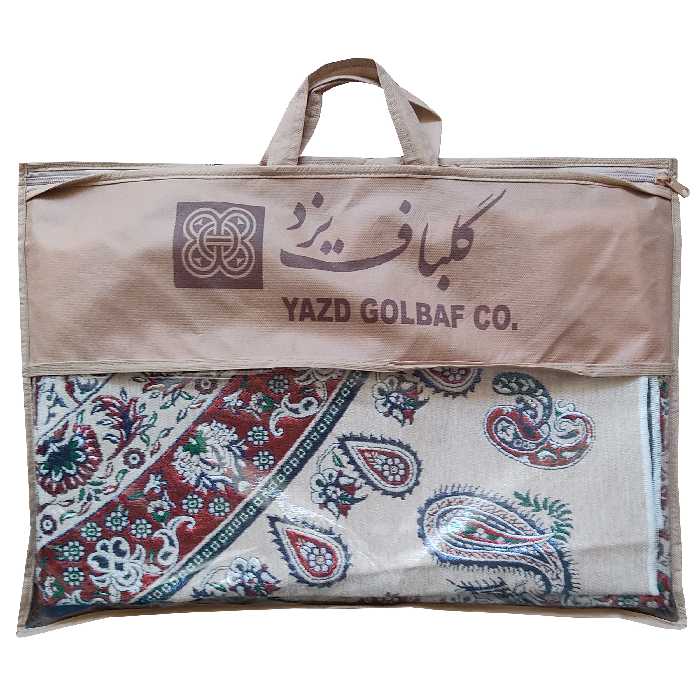 رومیزی قلمکار گلباف یزد مدل هزار باغ گل کرمی کد 1515