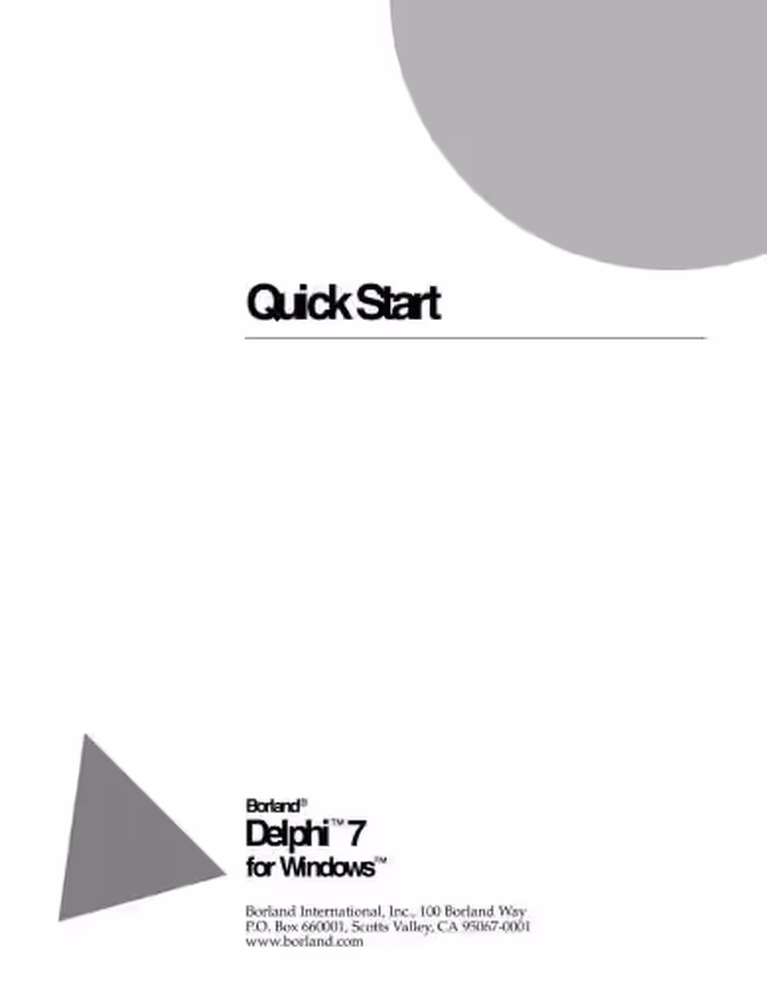 خرید و دانلود نسخه کامل کتاب Borland. Delphi 7: Quick Start