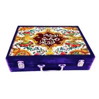 جعبه هدیه چوبی مدل چمدان طرح کاشی نستعلیق کد WSL21
