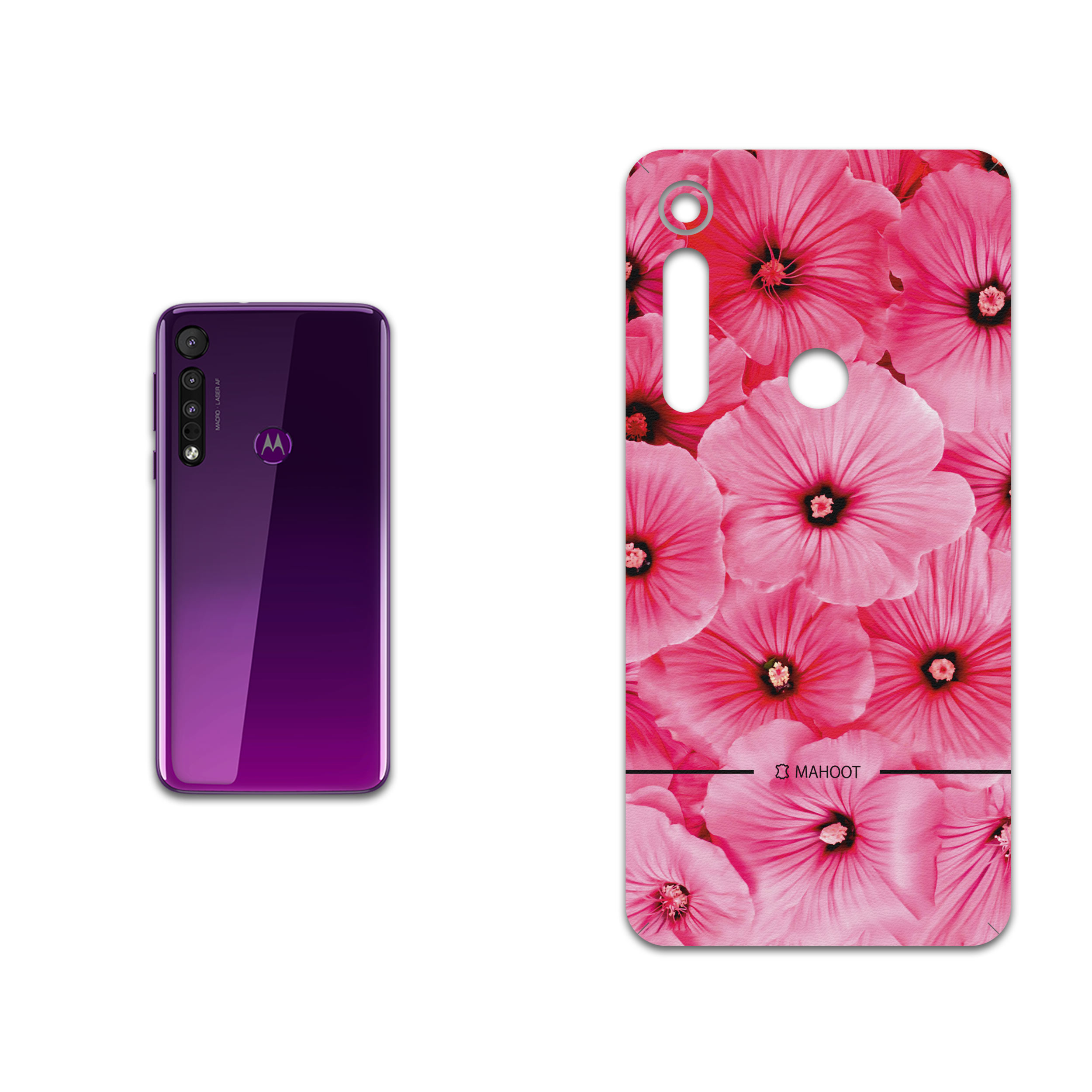 برچسب پوششی ماهوت مدل Pink-Flower مناسب برای گوشی موبایل موتورولا One Macro