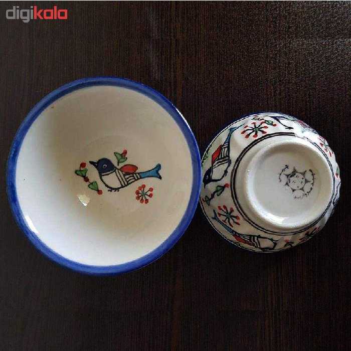 کاسه چینی میبد مروارید مدل زیتون خوری طرح شطرنجی مجموعه 6 عددی