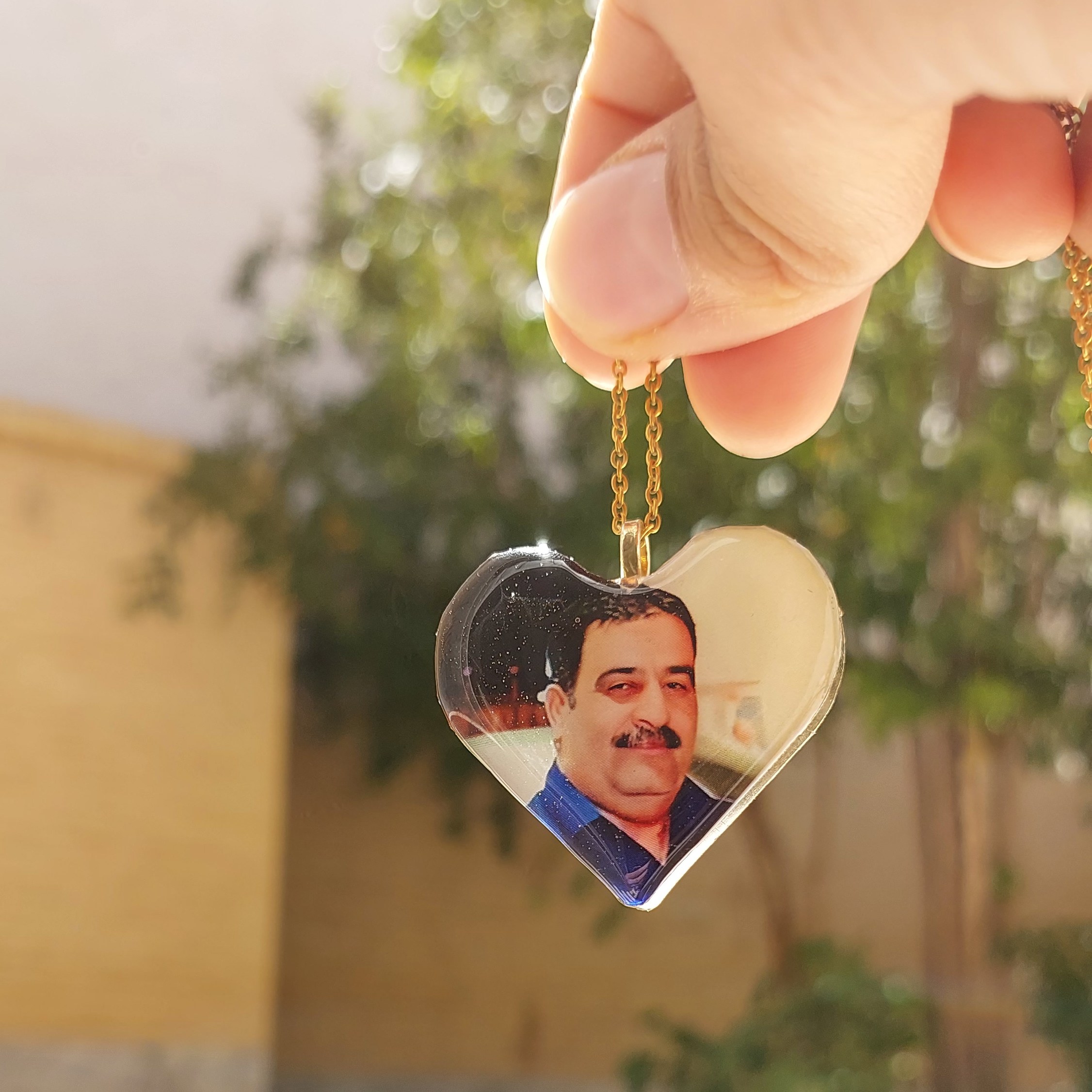 گردنبند قلب دوطرفه برنجی