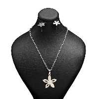 نیم ست استیل طرح گل نقره ای 72800