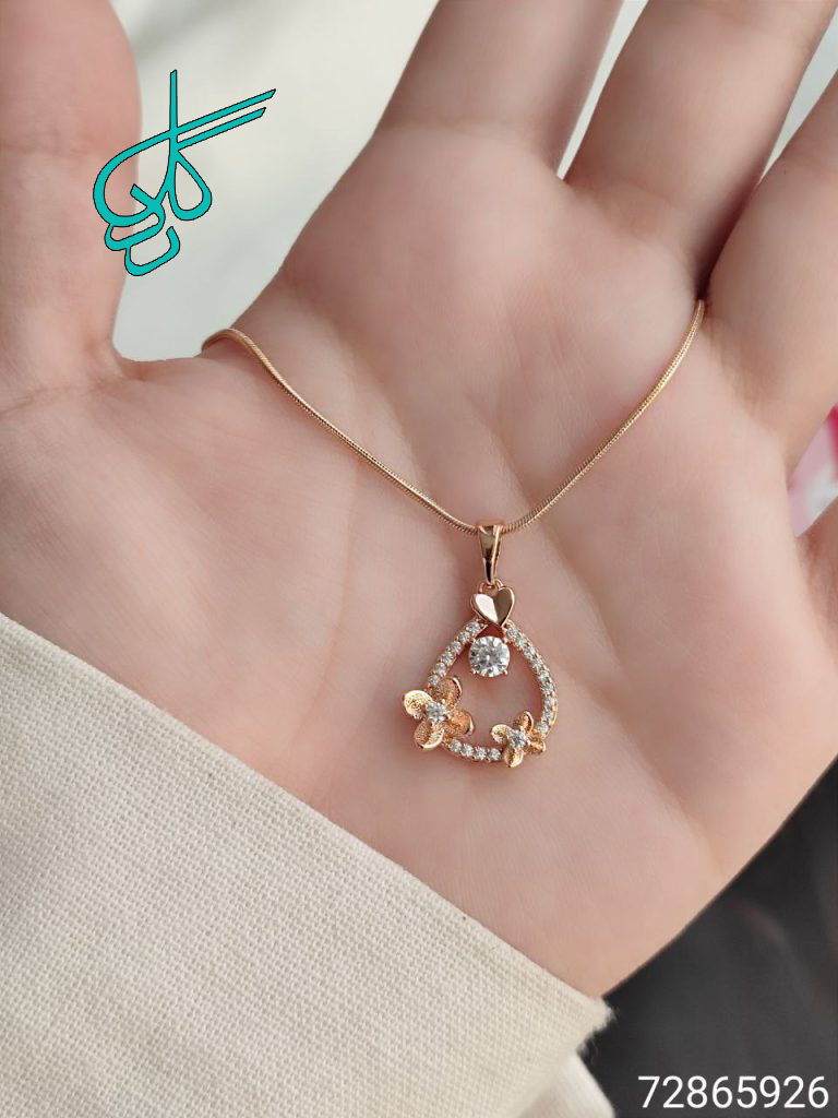 خرید گردنبند زنانه طرح گل به همراه زنجیر مدل ماری ژوپینگ کد 1515090 - ردگل