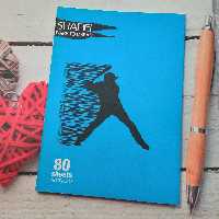 دفتر مشق 80 برگ ته چسب شفیعی طرح مرد  بیسبالیست جلد مقوایی