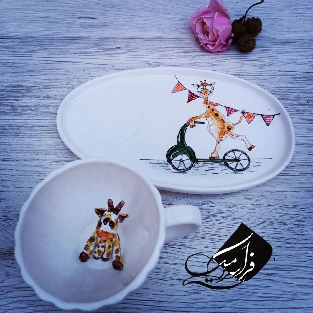 ست برجسته زرافه سرامیک