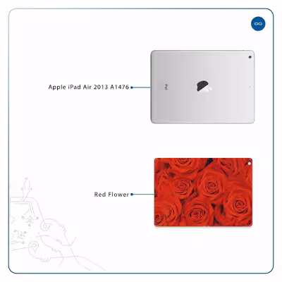 برچسب پوششی ماهوت مدل Red-Flower مناسب برای تبلت اپل iPad Air 2013 A1476