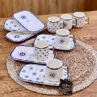 قهوه خوری پلیت دار آجار ترک 6 نفری KAI-05481/12