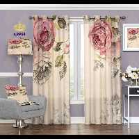 پرده پذیرایی دو قواره طرح گل کد S9968