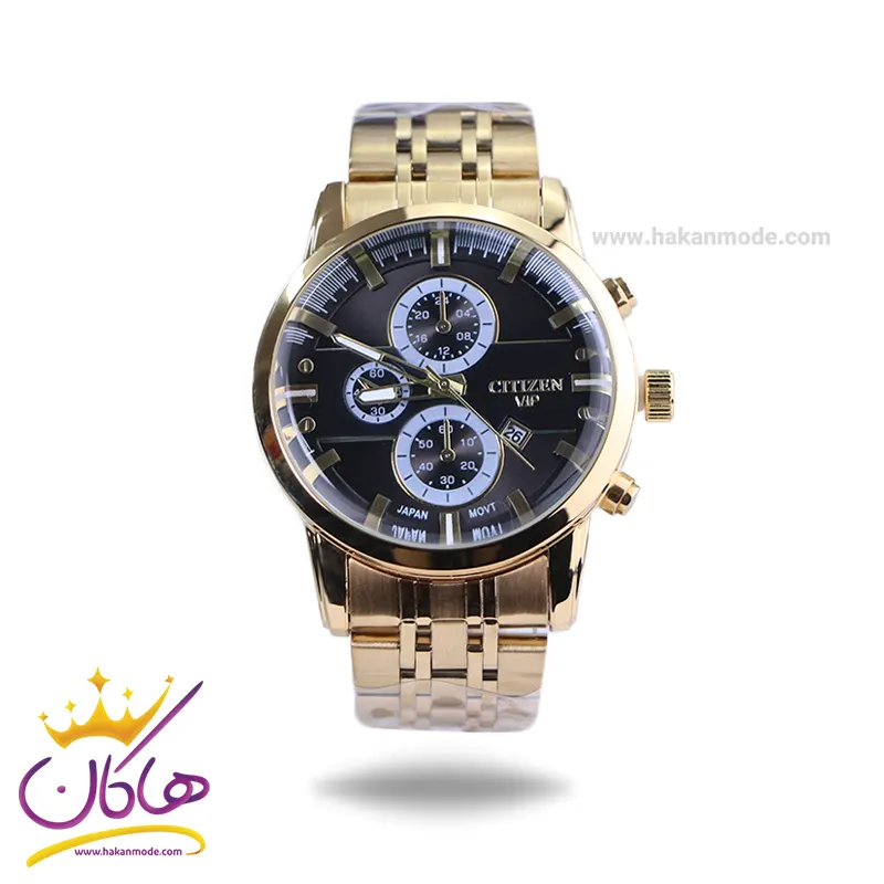 ساعت عقربه ای سیتیزن مردانه فلزی طلایی صفحه مشکی 2363/14