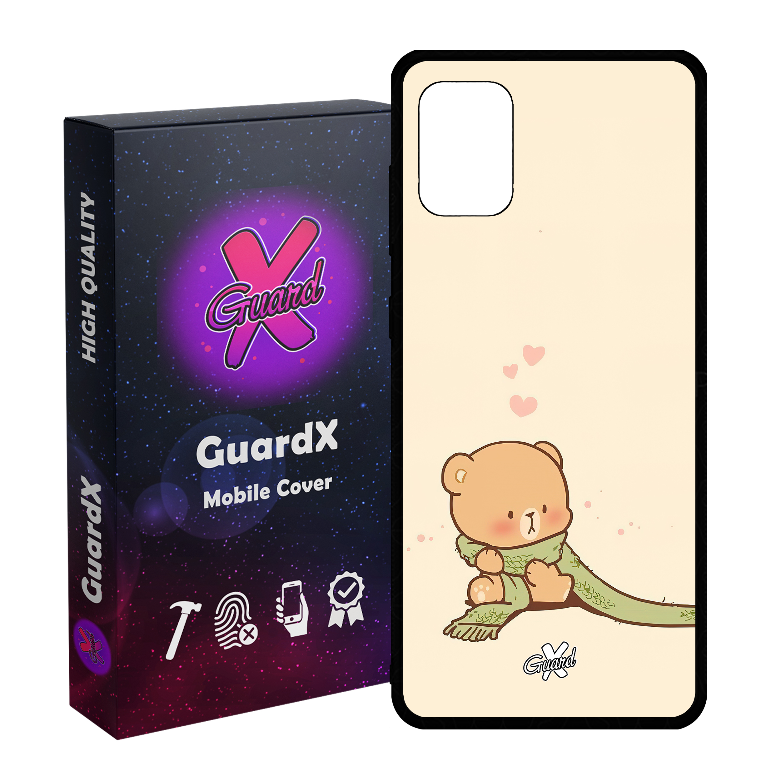 کاور گارد ایکس طرح خرس 1 مدل Glass10488 مناسب برای گوشی موبایل سامسونگ Galaxy A71 4G