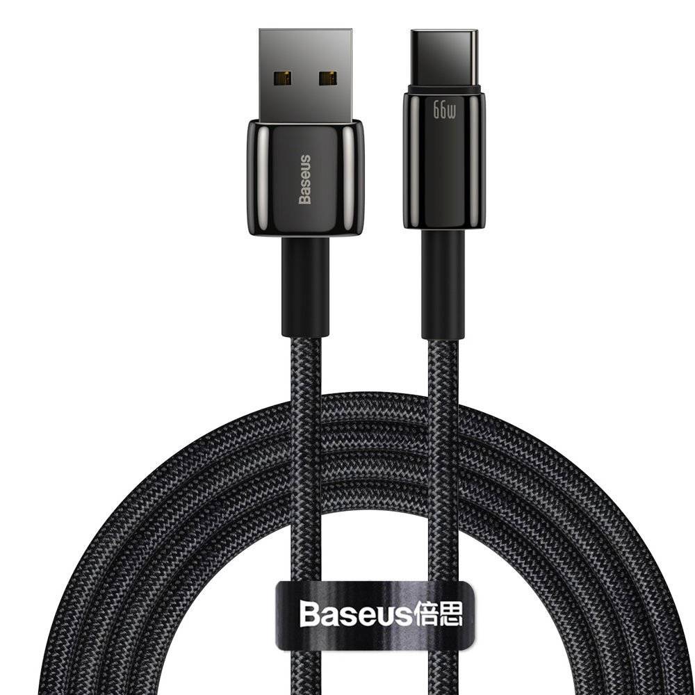 کابل تبدیل USB به USB-C باسئوس مدل Tungsten Gold 66W طول 2 متر