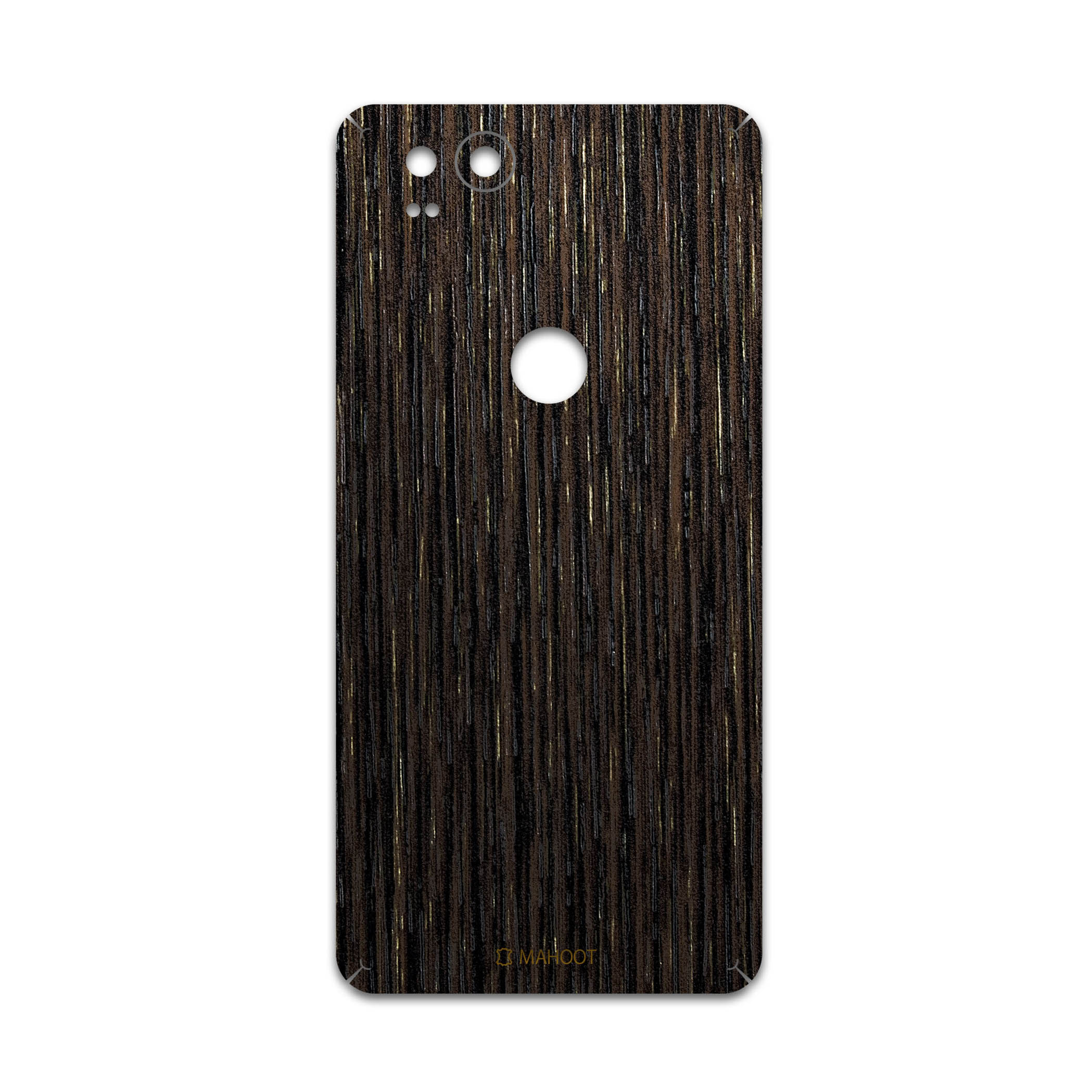 برچسب پوششی ماهوت مدل Dark-Gold-Stripes-Wood مناسب برای گوشی موبایل گوگل Pixel 2