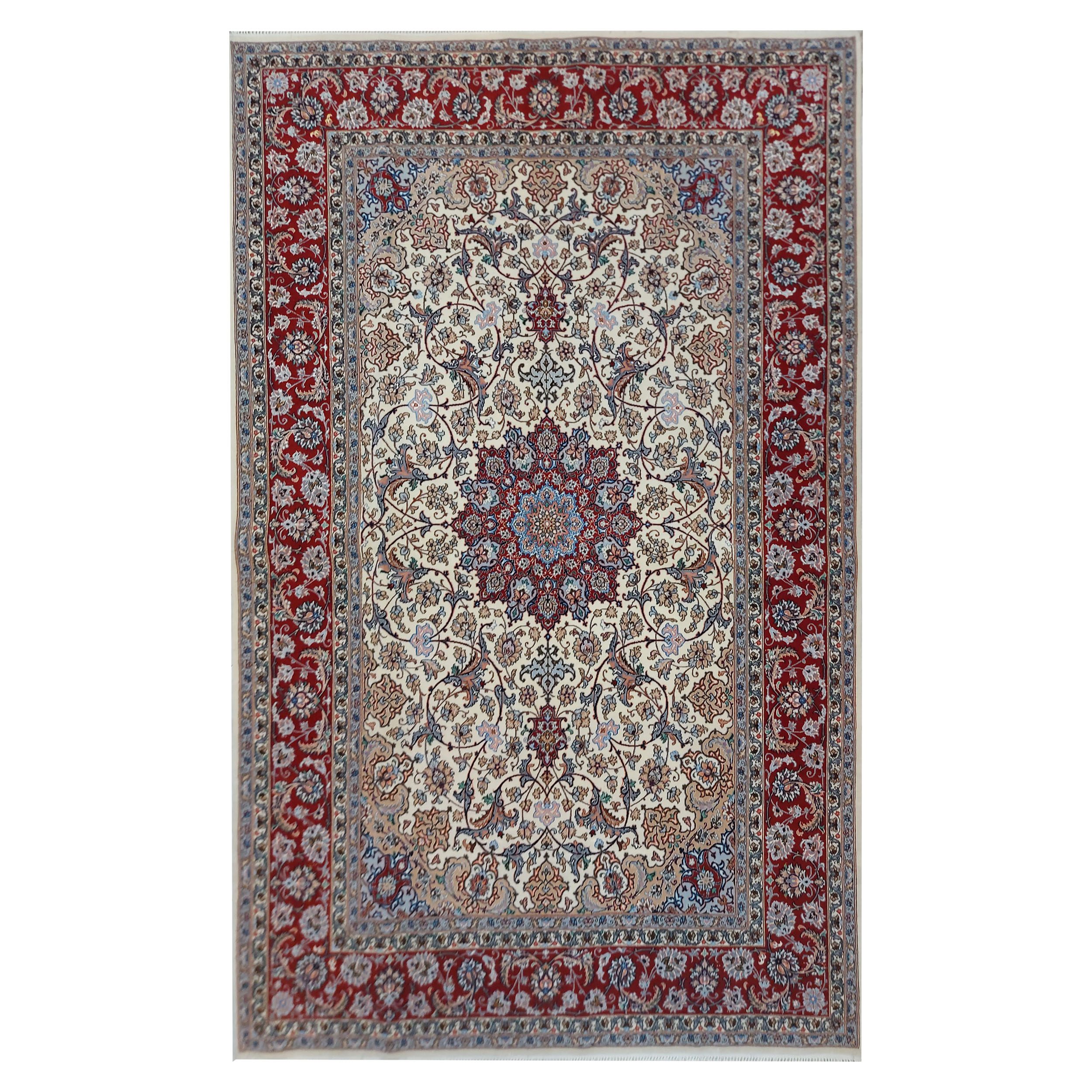 فرش دستبافت سه و نیم متری طرح لچک و ترنج جهان کد CS_0016