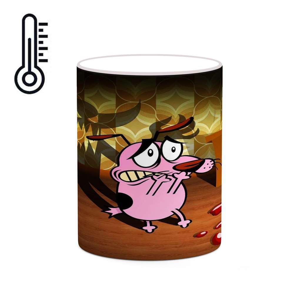 ماگ حرارتی کاکتی طرح کارتون Courage The Cowardly Dog مدل mgh22421