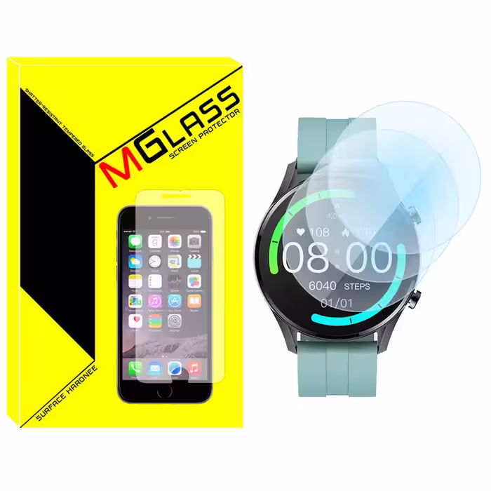 محافظ صفحه نمایش شیشه‌ای ام گلس مدل SH-MG مناسب برای ساعت هوشمند ایمیلب W12 بسته سه عددی | کالا برتری