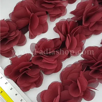 یراق گل حریر 6 سانت زرشکی