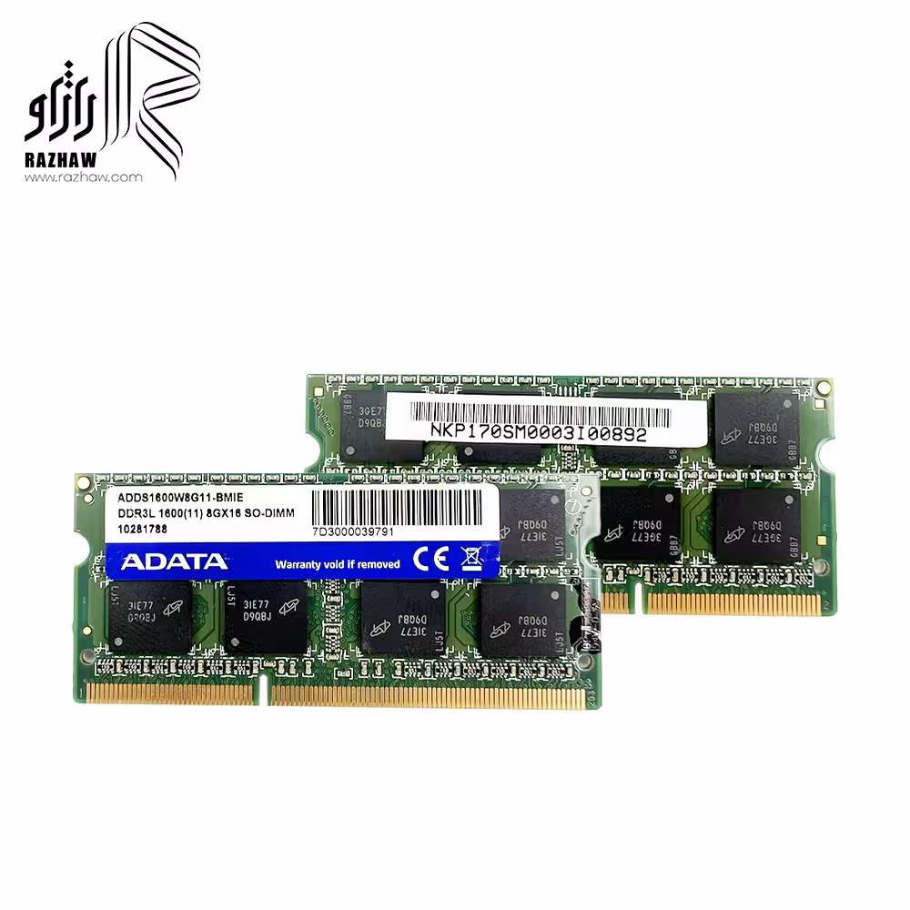 رم 8 گیگابایت ddr3l لپ تاپ CL11 باس 12800/1600mhz برند ای دیتا adds160