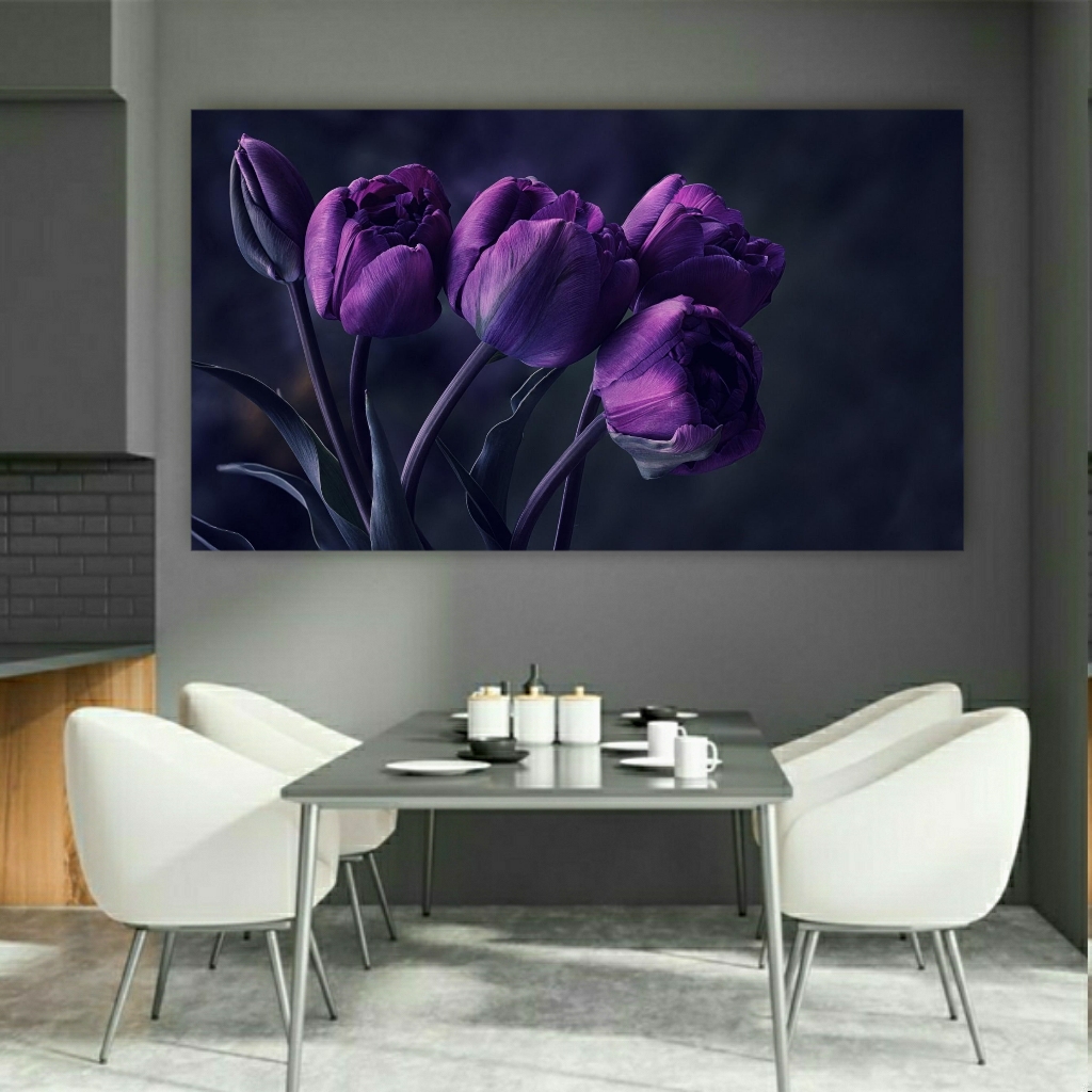  تابلو شاسی طرح گل بنفش مدل SDT566