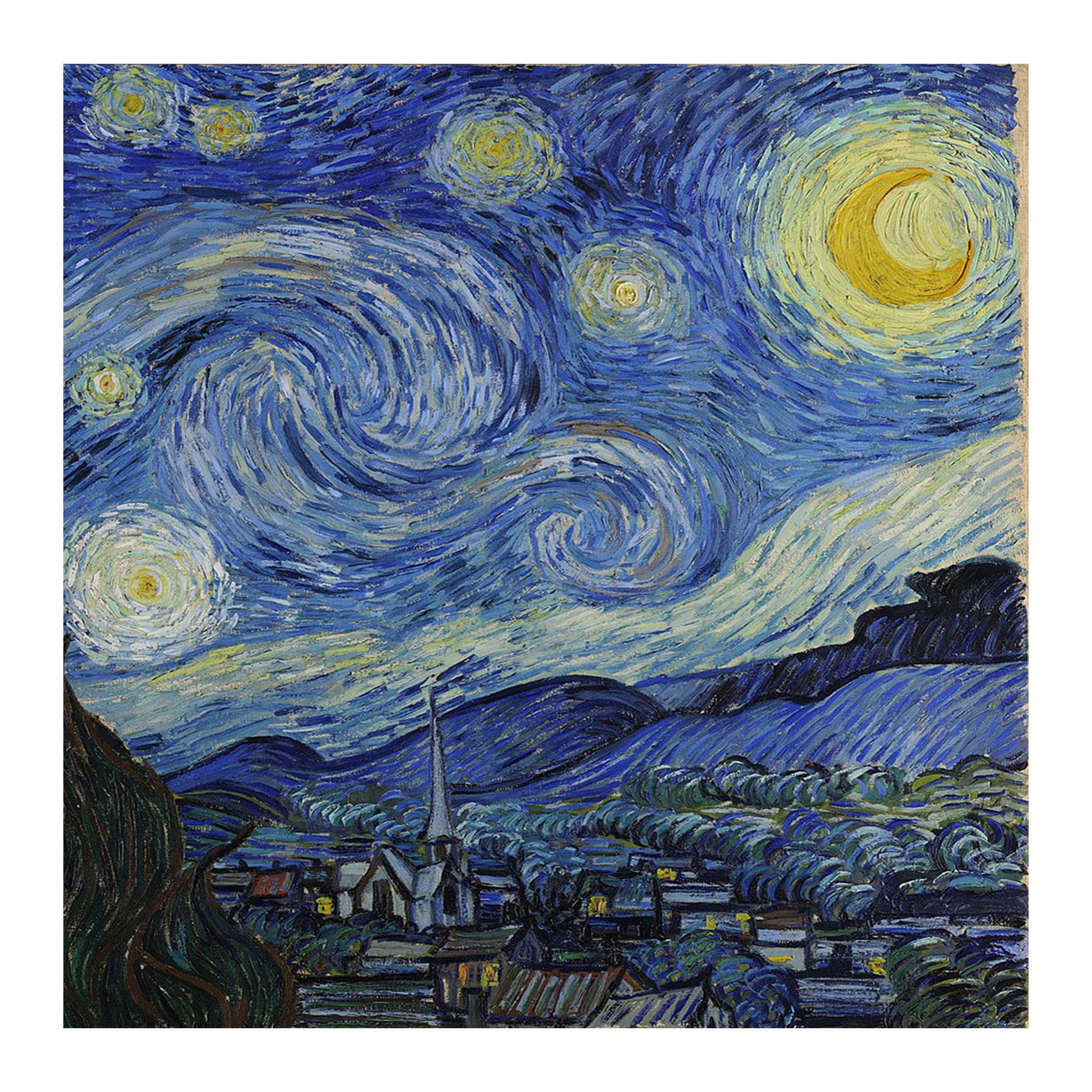 تابلو شاسی مدل R1080 طرح نقاشی شب پر ستاره ونگوگ