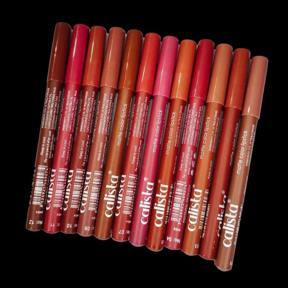 رژ لب مدادی کالیستا بافت مات و مخملی 24 ساعته حاوی ویتامین E آرایشی مگامال