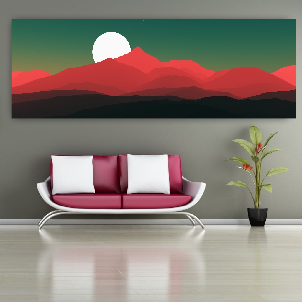 تابلو بوم طرح نمای کوه مدل SDB3518