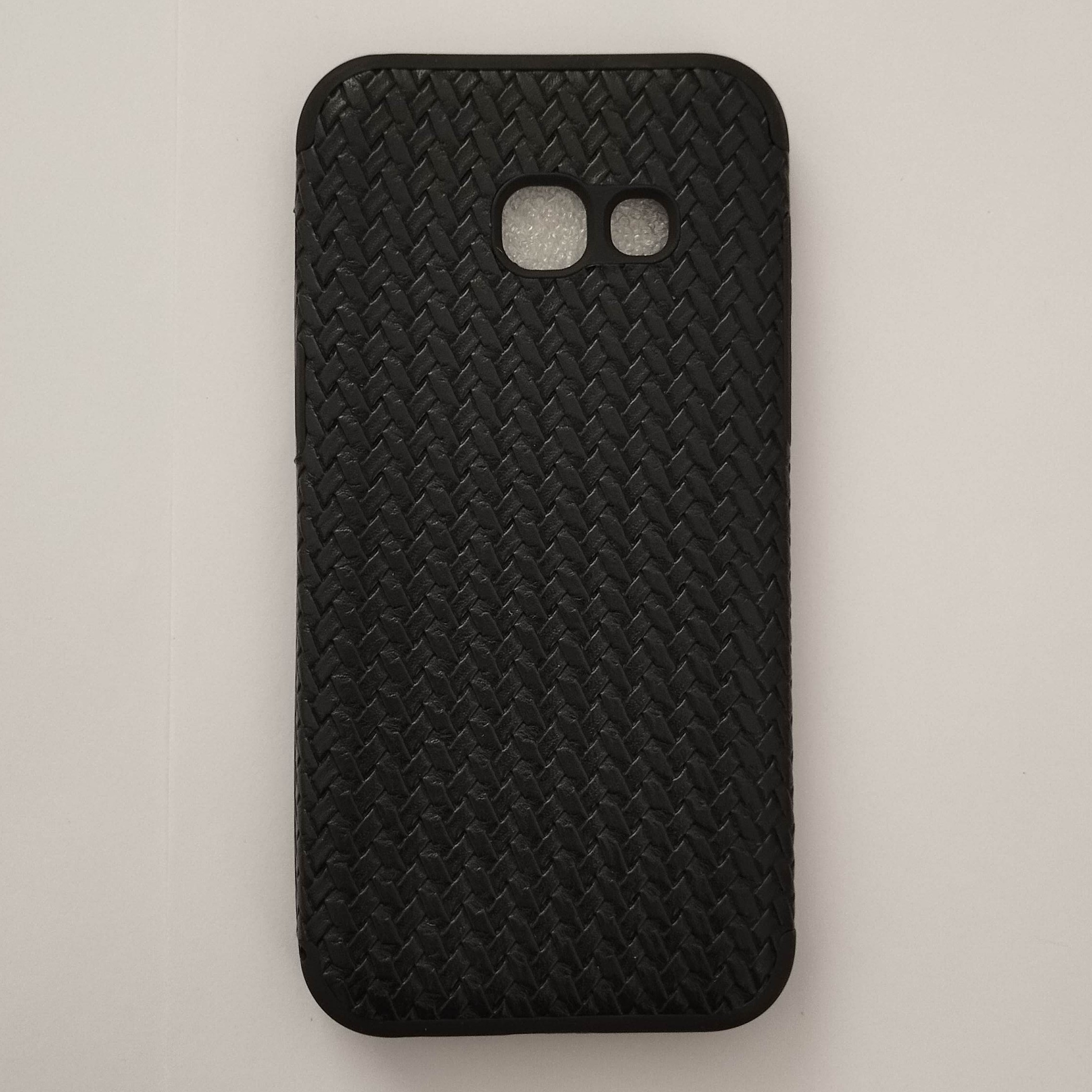 گارد - قاب - کاور ژله ای چرمی بافت رنگ مشکی مناسب برای سامسونگ Galaxy A3 2017 - A320 - a320 - a3 2017 - A 320