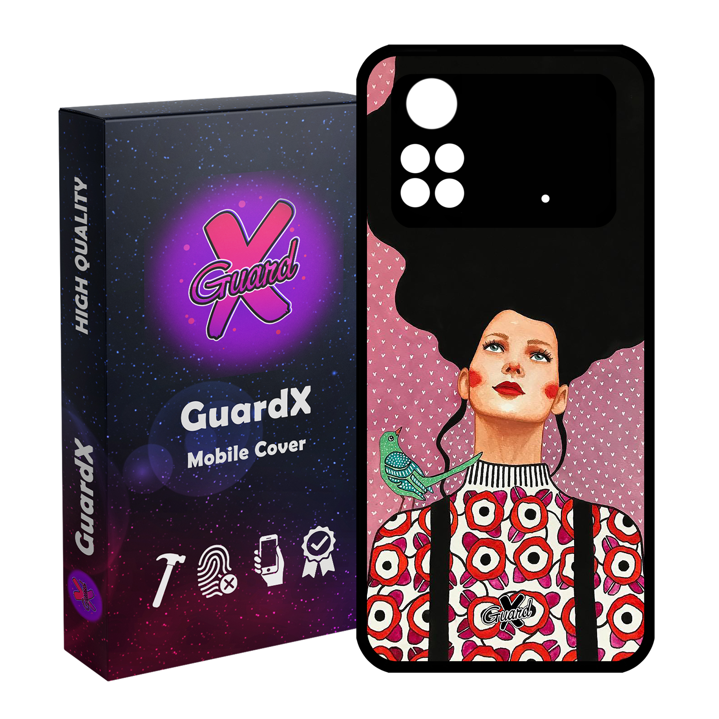 کاور گارد ایکس طرح دختر مدل Glass10139 مناسب برای گوشی موبایل شیائومی Poco M4 Pro 4G