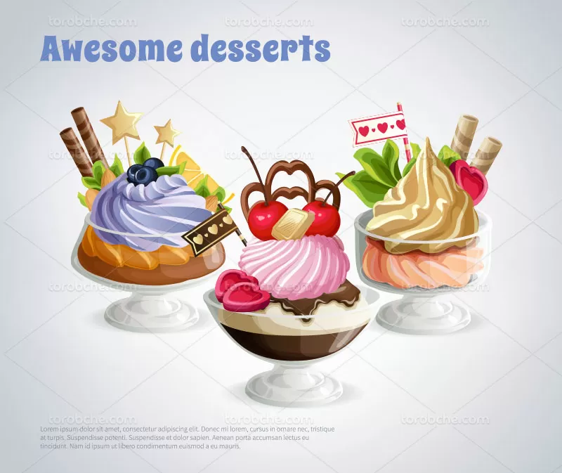 فایل وکتور بستنی با کیفیت | گرافیک با طعم تربچه