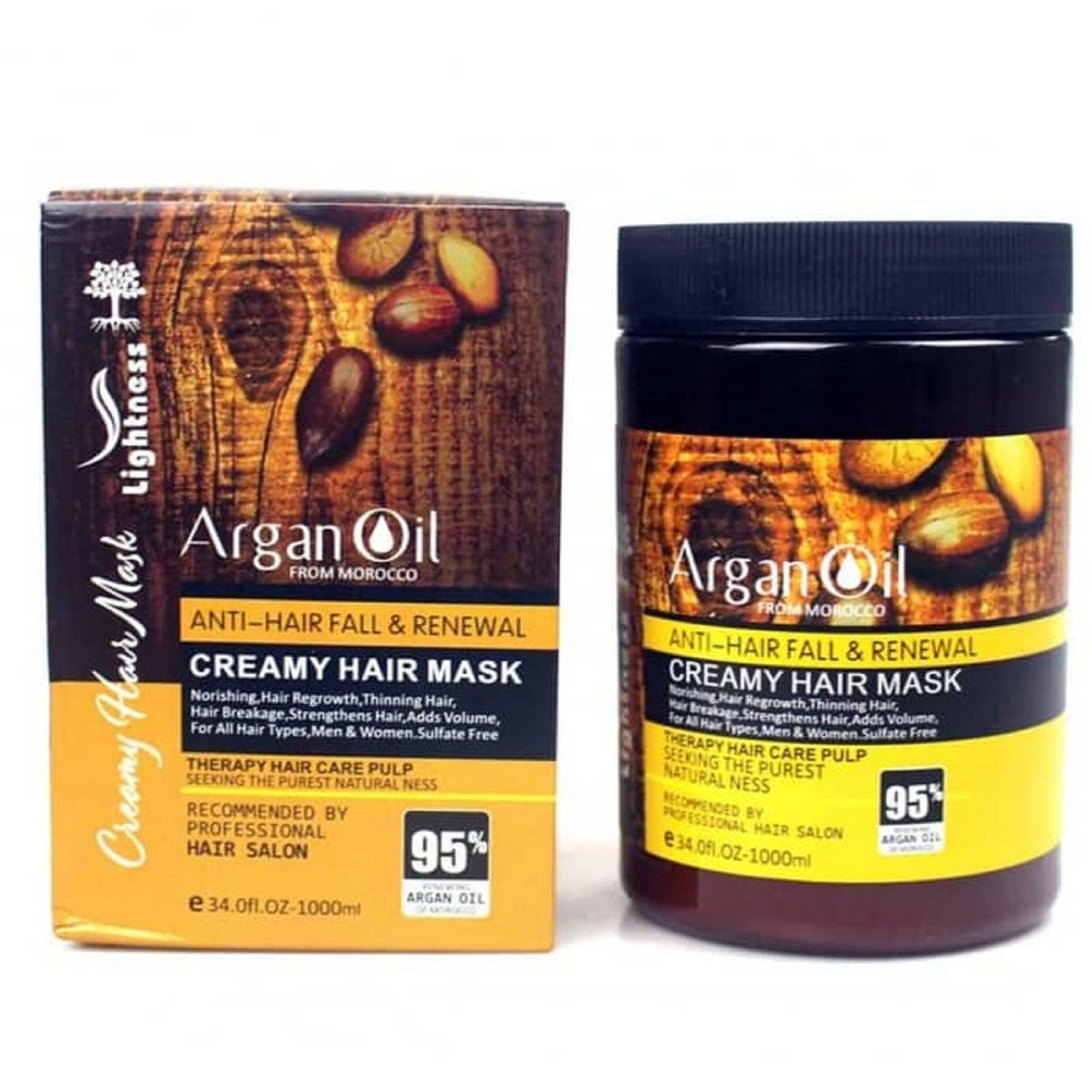 ماسک مو لایتنس مدل Argan oil حجم 1000 میلی لیتر